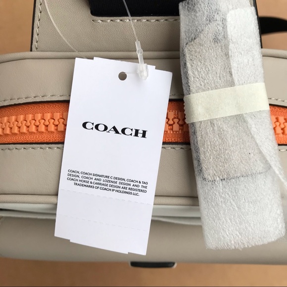 ❤️ Coach Track Pack In Colorblock Signature Canvas Beige/Chalk 💕 - Picture 9 of 11